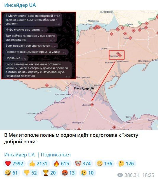 Сергей Колясников: Влажные мечты укронацистов о сдаче Мелитополя даже разоблачать не нужно, имхо