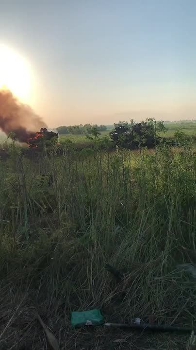 Юрий Котенок: Украинский боевик радостно снимает технику ВСУ, сожженную на Запорожском направлении