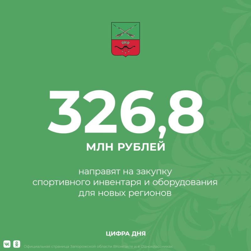 В ДНР и ЛНР, Запорожскую и Херсонскую области будет направлено федеральное финансирование на закупку спортивного инвентаря и оборудования для школ и спортивных учреждений