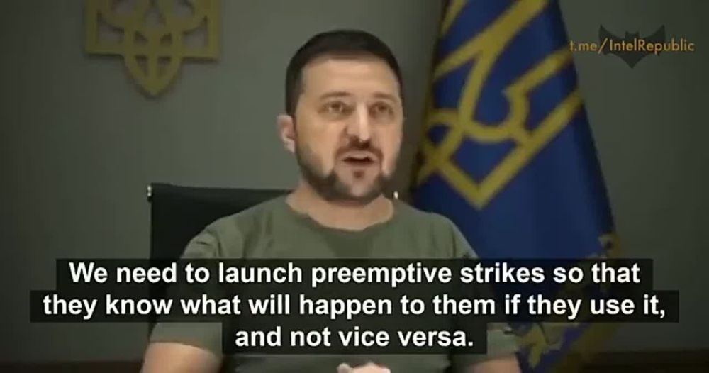 Евгений Лисицын: «Голубь мира» Зеленский, он же гнида, знатно чего-то курнул и призывает нанести «превентивный ядерный удар по России»