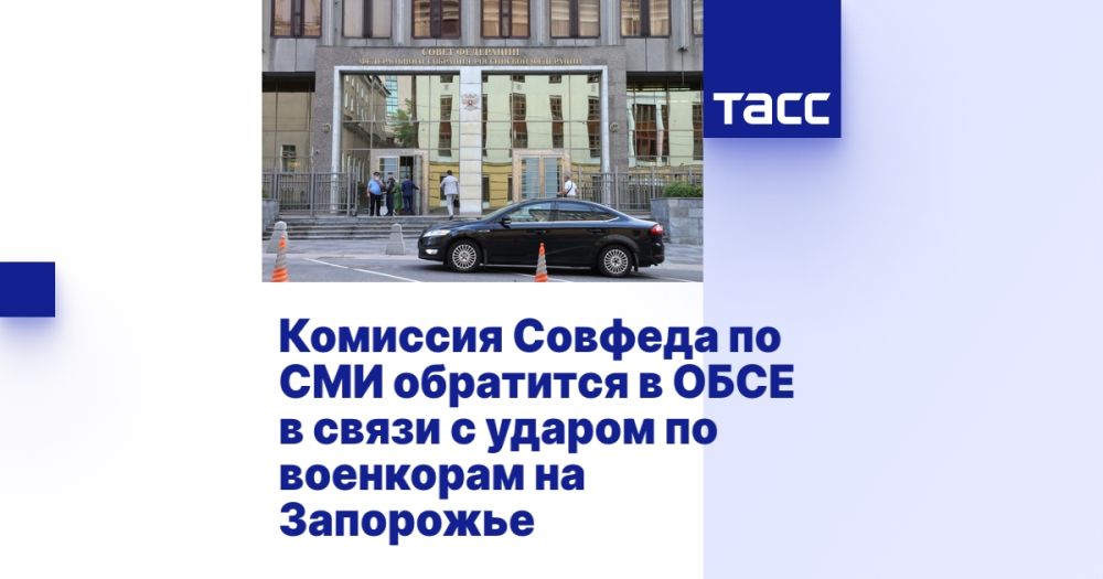 Комиссия Совфеда по СМИ обратится в ОБСЕ в связи с ударом по военкорам на Запорожье