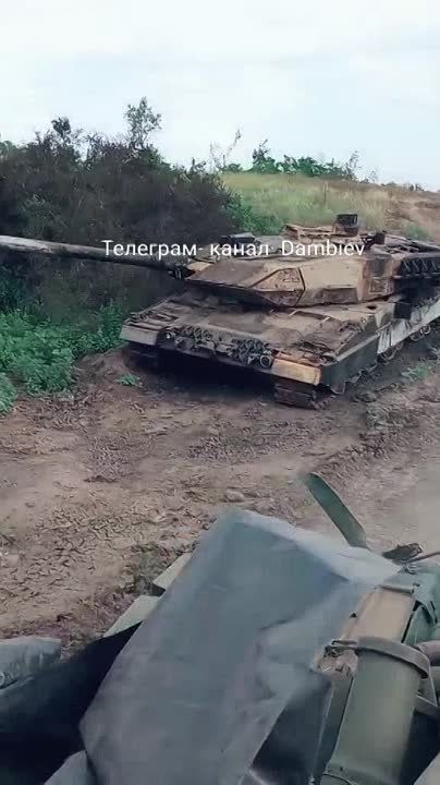 Чингис Дамбиев: Еще один уничтоженный украинский танк Leopard 2A6 возле н.п. Новоданиловка в Ореховском районе Запорожской области