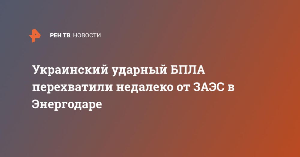 Украинский ударный БПЛА перехватили недалеко от ЗАЭС в Энергодаре