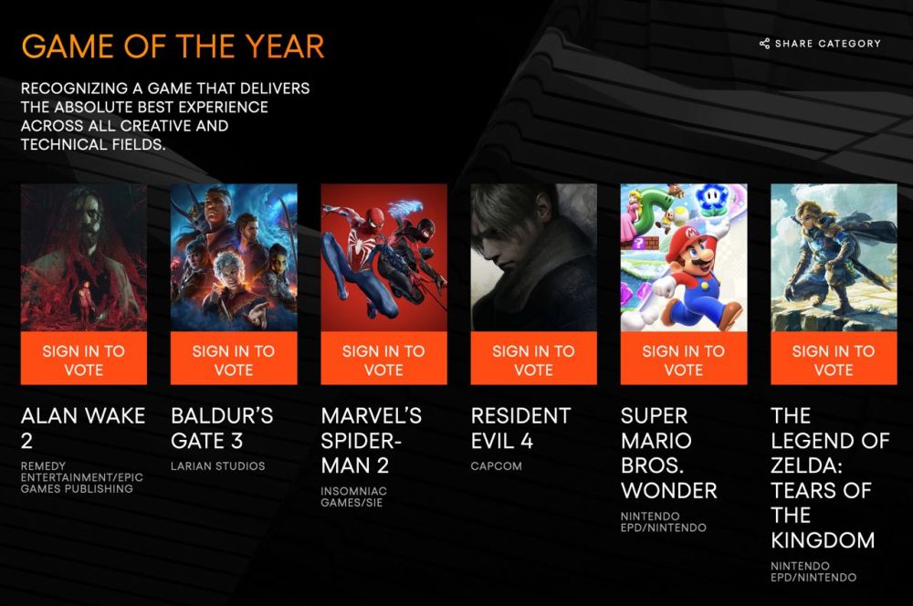 ��������� ��������� ������� ������ ���� ����� �������� � The Game Awards 2023
