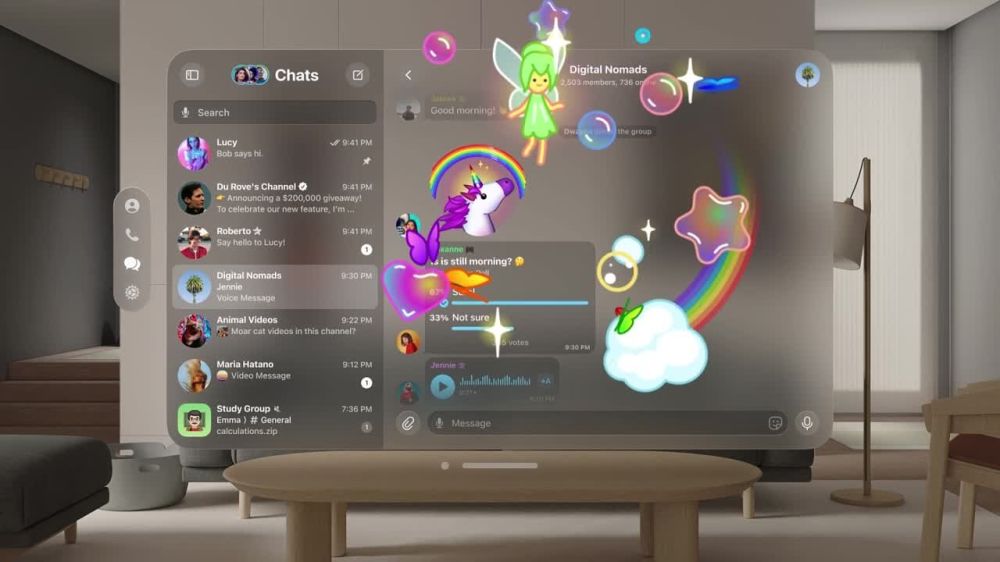 ����� ����� ������� ��� ����� ��������� Telegram �� Apple Vision Pro
