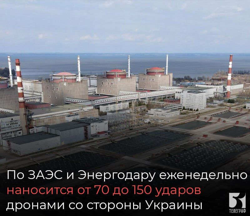 По Запорожской АЭС и городу Энергодару еженедельно наносится от 70 до 150 ударов беспилотниками со стороны Украины