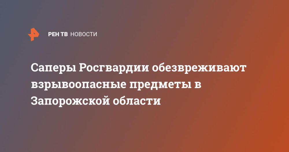 Саперы Росгвардии обезвреживают взрывоопасные предметы в Запорожской области