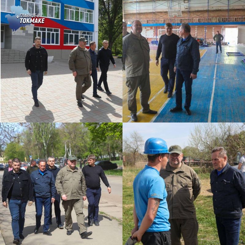 В Токмакском районе продолжается благоустройство территорий — уже отремонтированы школа, водопровод и МФЦ