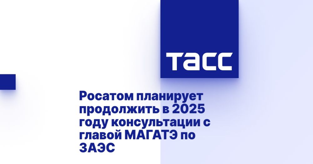 Росатом планирует продолжить в 2025 году консультации с главой МАГАТЭ по ЗАЭС