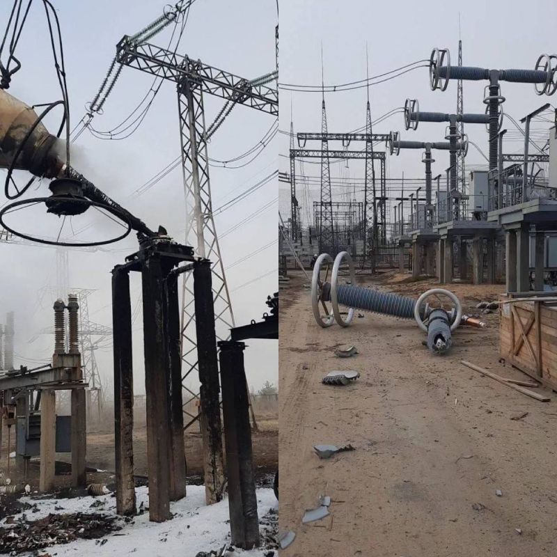 Кадры последствий атаки со стороны ВСУ на Запорожскую ТЭС