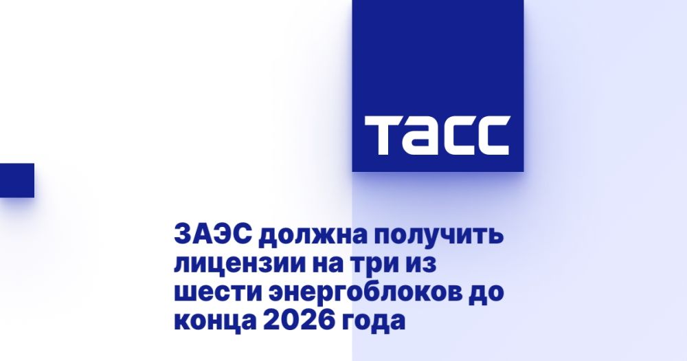 ЗАЭС должна получить лицензии на три из шести энергоблоков до конца 2026 года