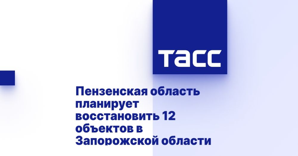 Пензенская область планирует восстановить 12 объектов в Запорожской области
