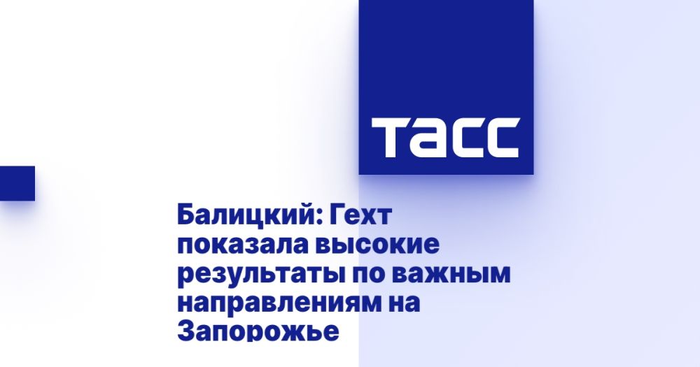 Балицкий: Гехт показала высокие результаты по важным направлениям на Запорожье
