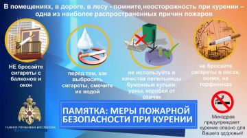 Правила пожарной безопасности при курении