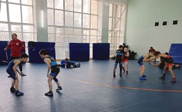 В Спортивной школе прошла открытая тренировка по спортивной борьбе