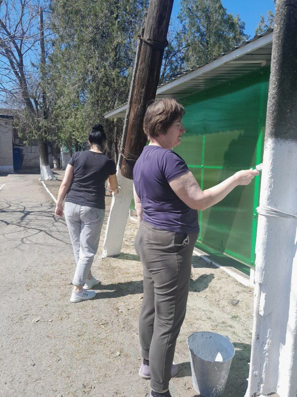 В Пологовском округе, в честь 80-летия Великой Победы, проходит месячник чистоты и благоустройства