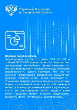 Управление Росреестра по Запорожской области разъяснило, чем отличается совместная форма собственности от долевой формы собственности