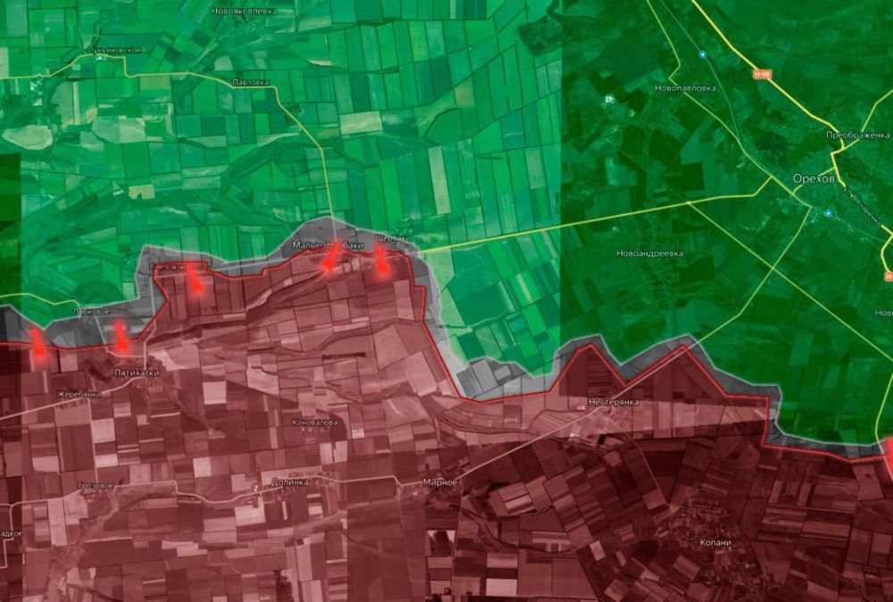 «На Запорожском направлении ВС РФ продолжают наступление в районе Орехова на широком участке фронта