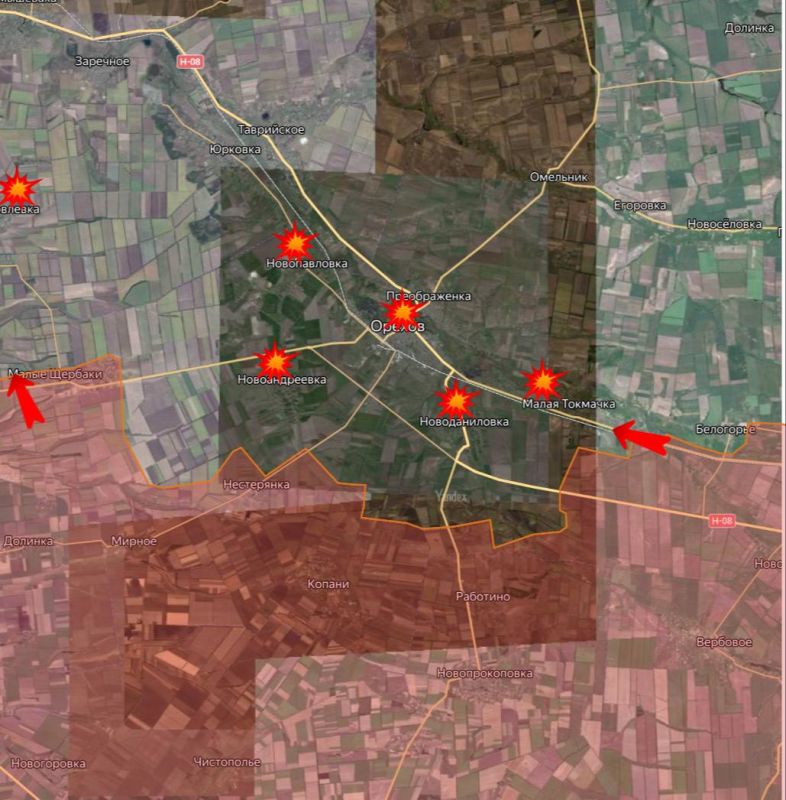 Запорожское направление.. В районе Малых Щербаков: Десантники продвинулись западнее Малых Щербаков, зачистили крайне сложную лесопосадку. Удерживать данный участок тяжело, противник использует большое количество ФПВ-дронов...