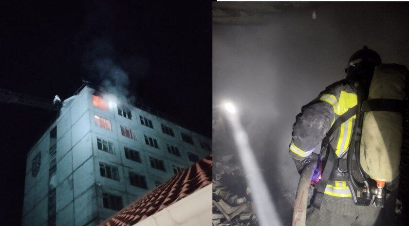 ВСУ атаковали ночью Энергодар, загорелось здание гостиницы