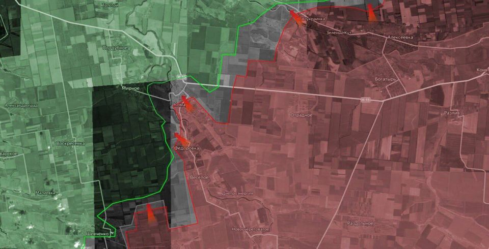 «На Времьевском направлении ожесточенные бои идут в районах населенных пунктов Шевченко и Малиновка