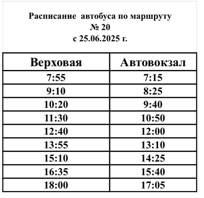 Анна Хорошун: Внимание! С 25 июня 2025 года в Бердянске возобновляется движение автобусов по маршруту № 20 "Автовокзал-Верховая"