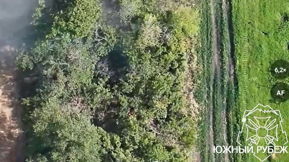 Кадры уничтожения блиндажа ВСУ артиллеристами группировки &quot;Юг&quot; в районе населенного пункта Катериновка