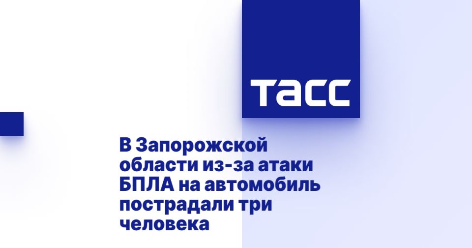 В Запорожской области из-за атаки БПЛА на автомобиль пострадали три человека