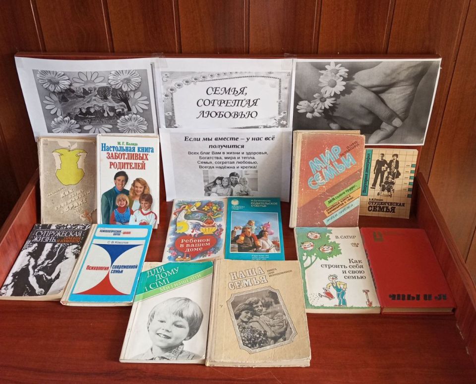 Пришибская библиотека представила книжную выставку к Дню семьи