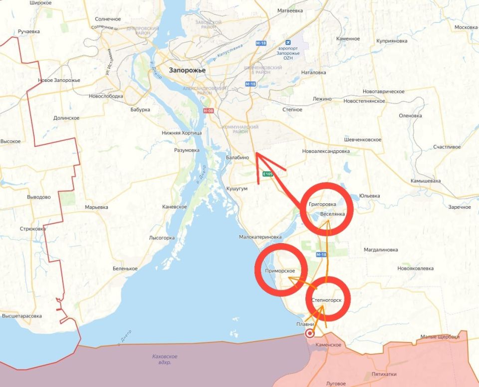 ВС РФ вышли к населённому пункту Плавни Запорожской области: от него до окраин Запорожья всего 22,5 км, сообщает @On_War_On_War
