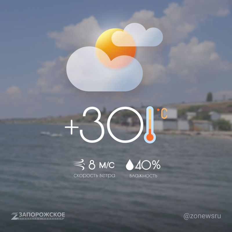 Облачная с проясненимя погода ожидается в Запорожской области в среду