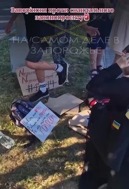 В Запорожье прошел митинг против законопроекта по уничтожению НАБУ