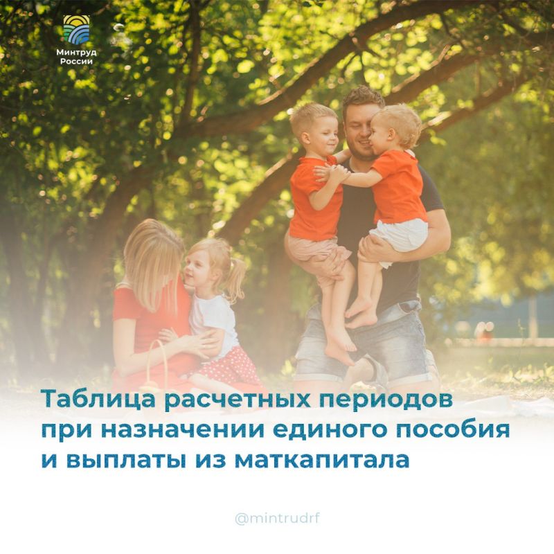 За какой период считают доходы семьи при назначении единого пособия и выплаты из маткапитала до 3 лет?