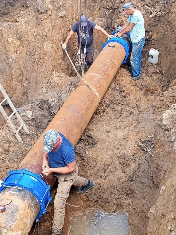 Аварийный участок трубопровода в районе Днепрорудного заменен