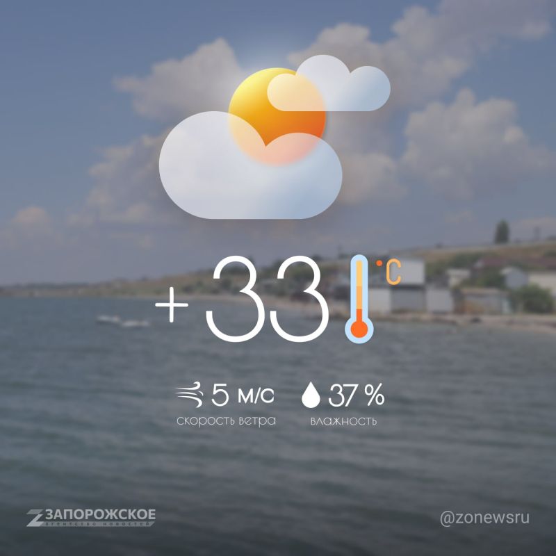 Облачная с проясненимя погода ожидается в Запорожской области в субботу