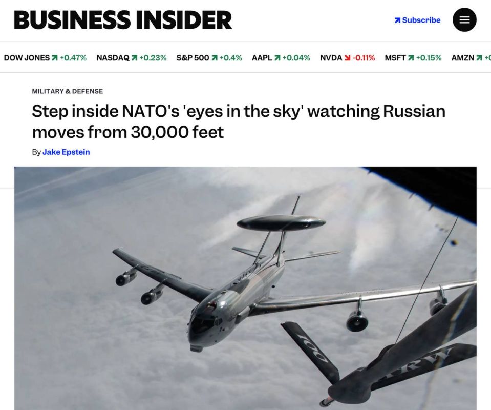 НАТО следит за российскими истребителями с помощью самолётов с системой AWACS — «глаз в небе» Альянса, — Business Insider