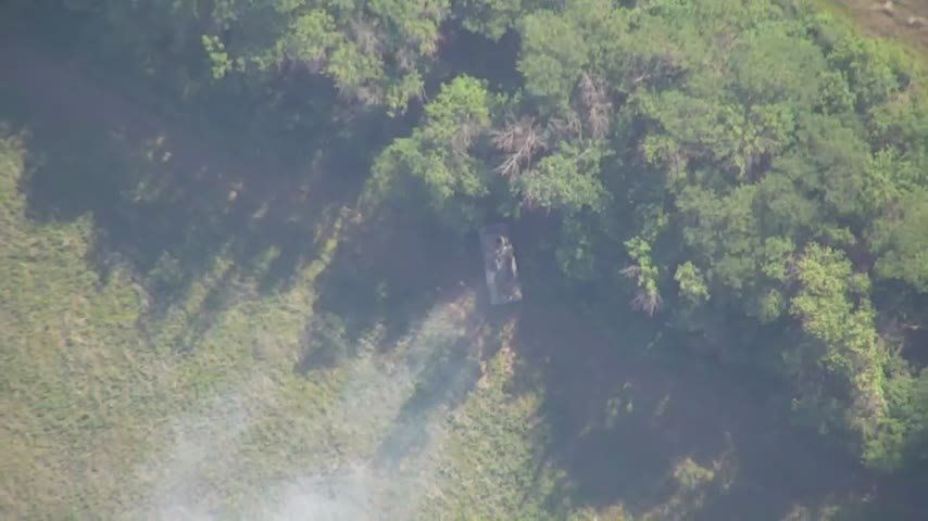 Прожарка польского "Краба" в районе Орехова в Запорожской области