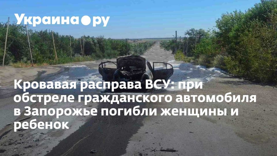 Кровавая расправа ВСУ: при обстреле гражданского автомобиля в Запорожье погибли женщины и ребенок