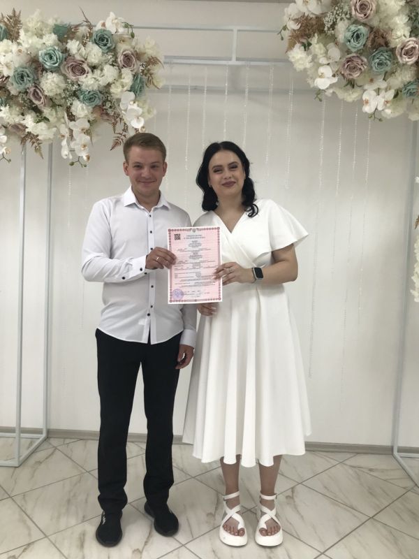 20- я юбилейная регистрация заключения брака состоялась по удалённому рабочему месту территориального отдела ЗАГС Веселовского района Управления ЗАГС Запорожской области в г. Днепрорудный