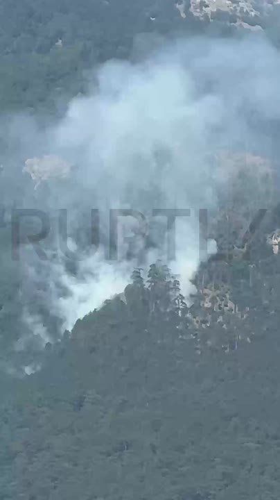 Дым и рев вертолетов над крымской Васильевкой: горит два гектара сухостоя в ялтинском природном заповеднике