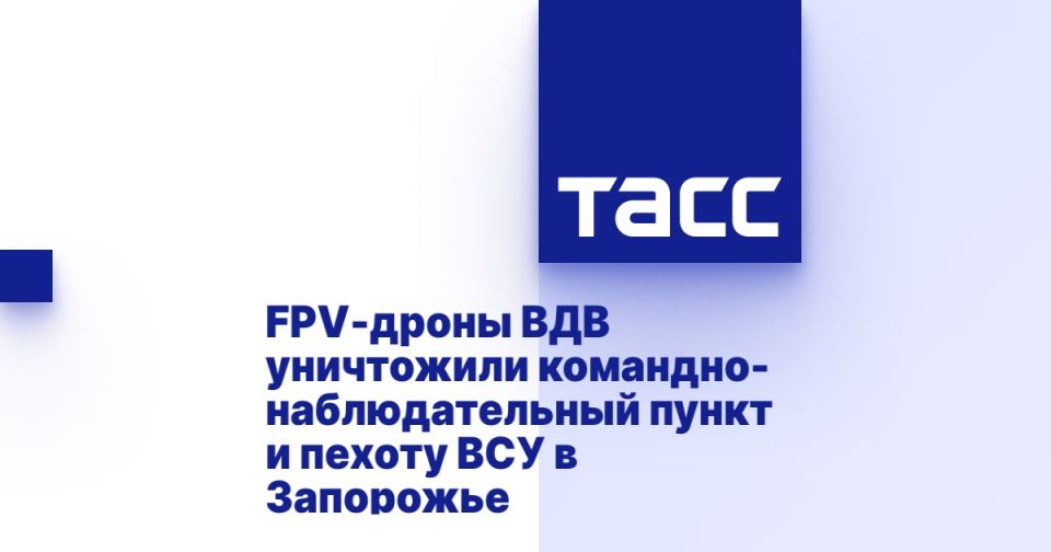 FPV-дроны ВДВ уничтожили командно-наблюдательный пункт и пехоту ВСУ в Запорожье
