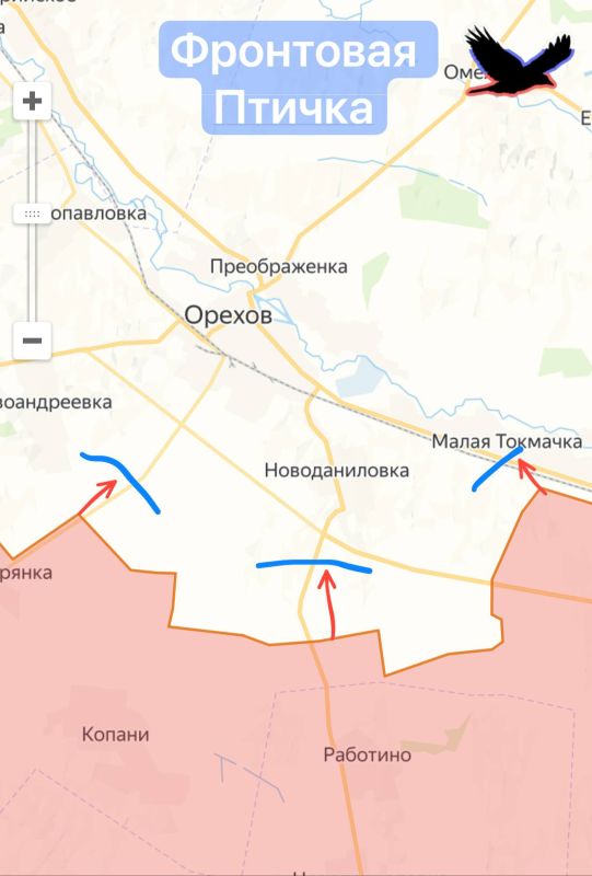 Запорожское направление. Район Малой Токмачки и Новоданиловки