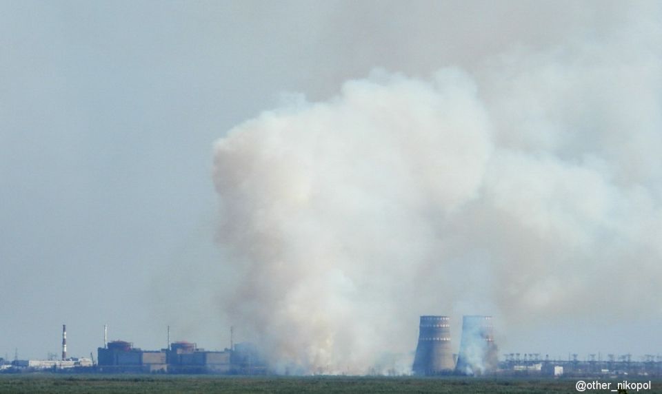 Сильный пожар на Запорожской АЭС