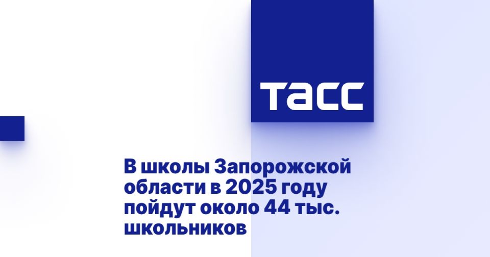 В школы Запорожской области в 2025 году пойдут около 44 тыс. школьников