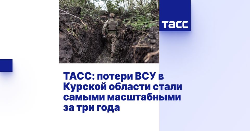 ТАСС: потери ВСУ в Курской области стали самыми масштабными за три года