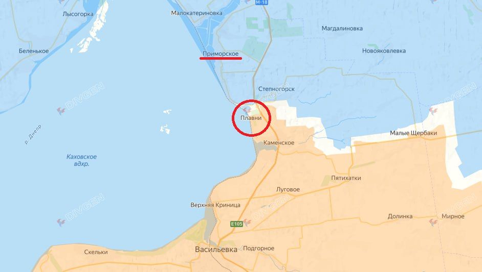 ВС РФ освободили н.п. Плавни и зашли в н.п. Приморское в Запорожской области