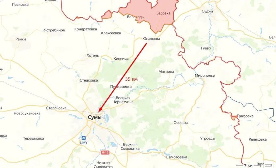 Появляются первые сообщения о переходе крупного и стратегически важного села Юнаковка (население более полутора тысяч человек) в Сумской области под контроль Армии России