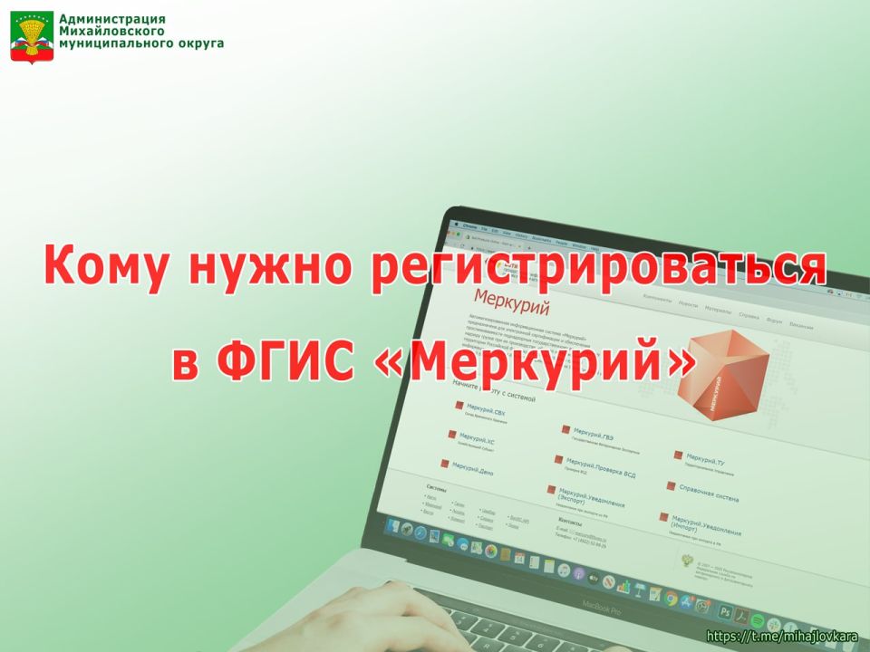 Администрация Михайловского округа разъясняет хозяйствующим субъектам о необходимости регистрации в системе «Меркурий»