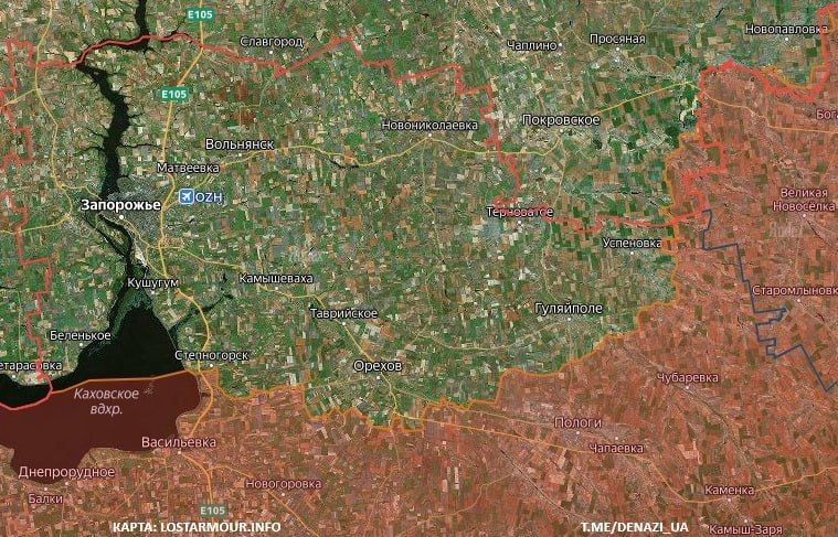 Сводка на 19.09:. На Запорожском направлении идут бои в районах Приморского и Степногорска, противник стягивает резервы