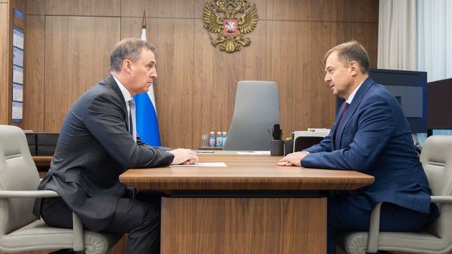 Дмитрий Патрушев и губернатор Запорожской области Евгений Балицкий обсудили развитие сельского хозяйства и вопросы экологии региона